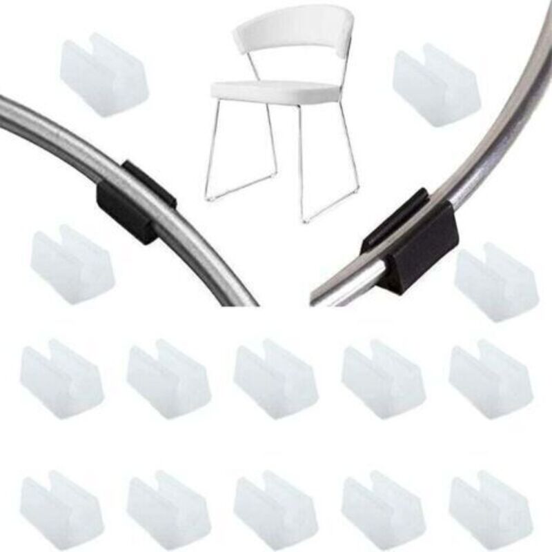 32pcs Patin Pied Chaise Tube Embout Tampon Capuchon Bouchon Protection Plancher Meuble Forme U en Plastique Chaise Casquettes,Chaise Jambe Caps