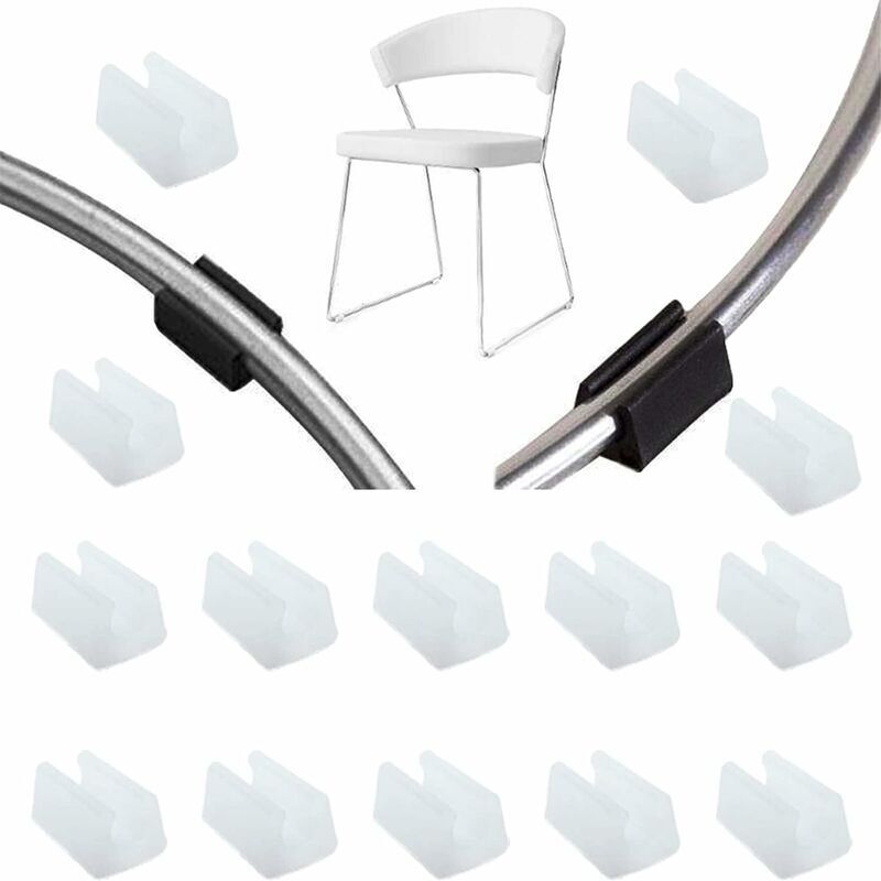 Jalleria - 32pcs Patin Pied Chaise Tube Embout Tampon Capuchon Bouchon Protection Plancher Meuble Forme u en Plastique Chaise Casquettes,Chaise Jambe