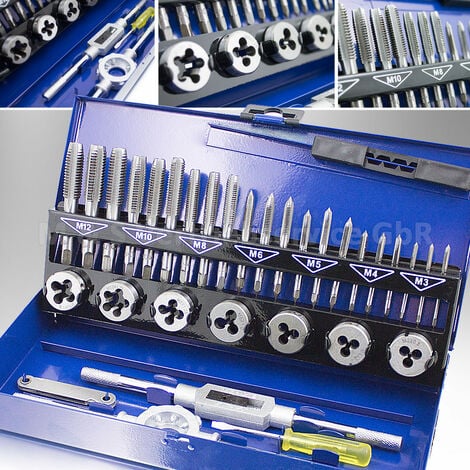 32tlg Gewindeschneid Satz M3-M12 Gewindeschneider Gewindebohrer M3 M4 M5 M6 M8 M10 M12 Vorder- Mitten- Fertigschneider