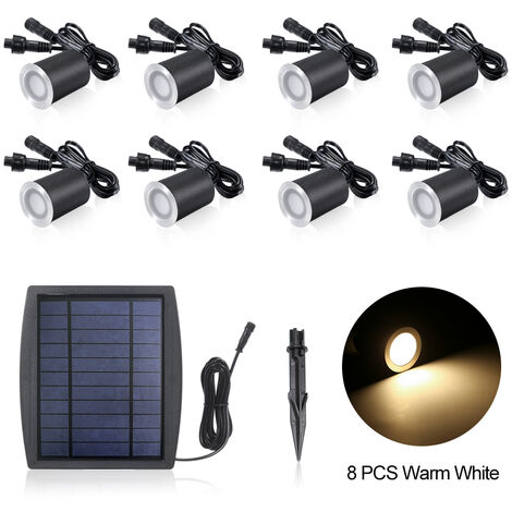 main image of "3.2V 0.2W 8PCS Solar Deck Lights IP65 Waterproof Solar Garden Light Sensing Warm White"