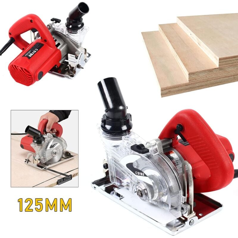 Coupe-carreaux électrique mural - 125 mm - Pour carrelage, marbre, béton et bois - 1800 w - Compatible avec le vide