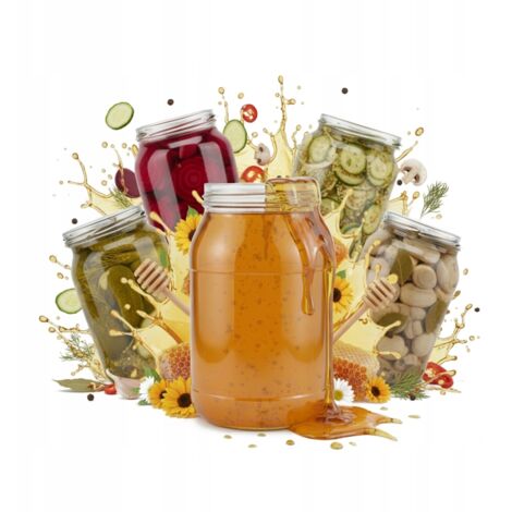 32x Tarro de Cristal 900ml SIN TAPA para Miel, Zumos, Conservas, Encurtidos