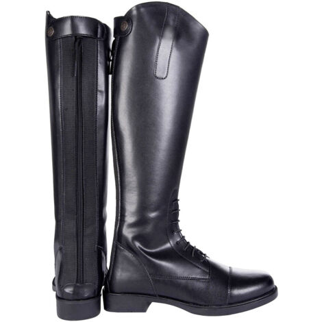 33, Noir 9100: Bottes d'équitation en cuir synthétique pour femmes et enfants modèle New Fashion