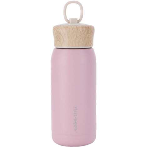 330 ml großer, pinkfarbener, isolierter Sportbecher aus Edelstahl, tragbar und ideal zum Wandern