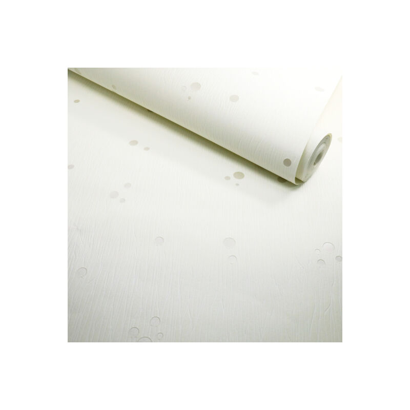 Papier peint vinyle expansé sur intissé - Classique Chic - Pois blanc satiné - Rouleau(x)