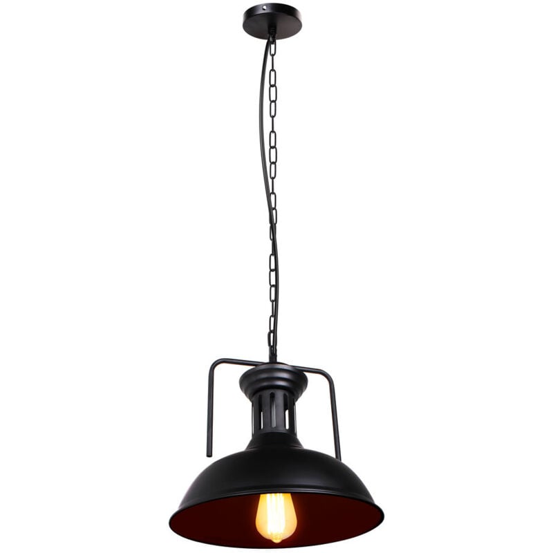 Norcks - 330MM Lampe à Suspension En Métal Noir Lampe à Suspension Nostalgique Vintage Plafonnier D'Intérieur Rétro