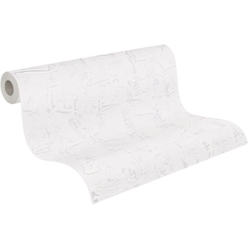 Papier peint motif texturé intissé Tapisserie unie blanche pour salon Papiers peints intissés idéal pour la chambre et la cuisine