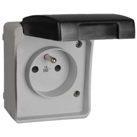 3360F Bloc prise étanche 2P+T (français) IP44, certifié NF - Montage en surface - SOLERA