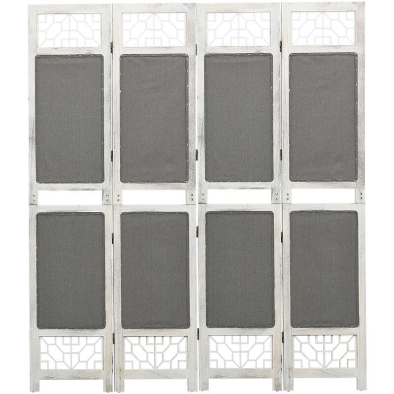 Vidaxl - Cloison de séparation 4 panneaux Gris 140x165 cm Tissu