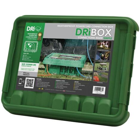 DRI-BOX 33cm Large Weatherproof Dribox Junction Box | Plug Connector Cable Outdoor Garden Christmas Light Display