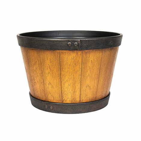 33cm Small Oban Whiskey Barrel - Plastic - L33 x W33 x H20 cm - Light Oak