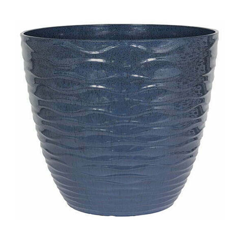 33cm Small Windermere Plant Pot - Plastic - L33 x W33 x H29 cm - Blue