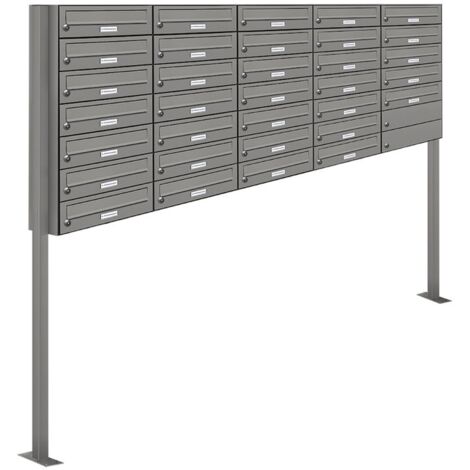 33er Premium Standbriefkasten RAL 9007 freistehend Postkasten Ständer 5x7