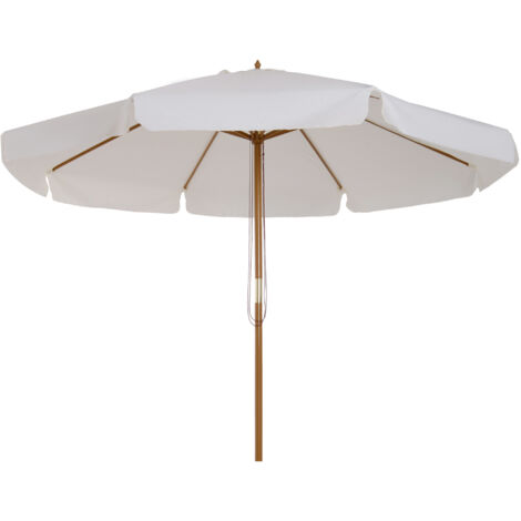 3.3m Elegant Wooden Parasol - Cream