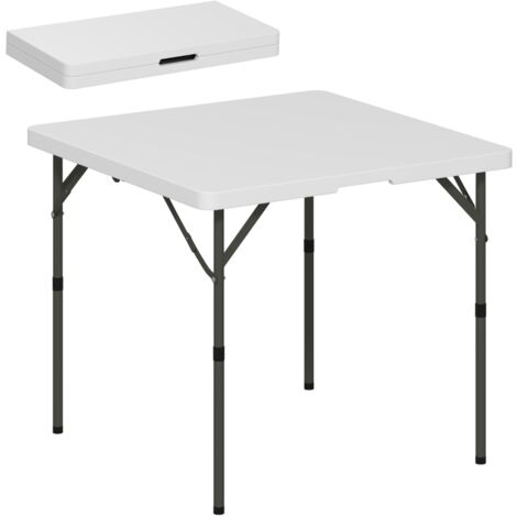 34/74cm Folding Camping Table, with Handle - White