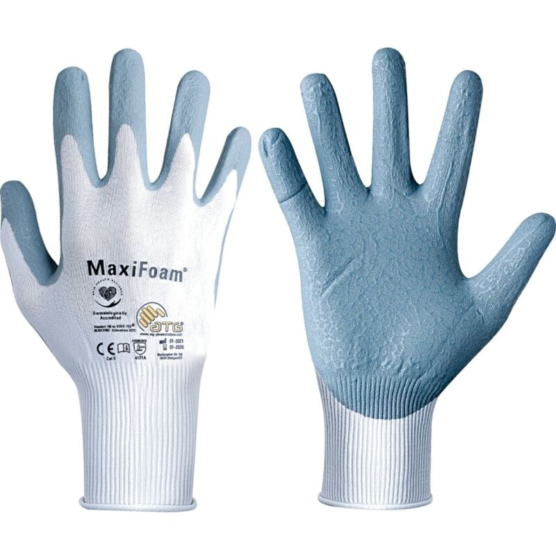 Atg 34-800 Maxifoam Palm-side Coated White/Grey Gloves - Size 10