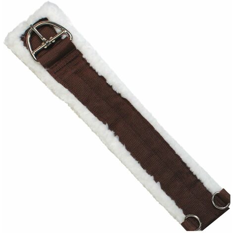 34 = 86 cm, Marron: Agneau synthétique et nylon Sangle occidentale avec boucles en fer