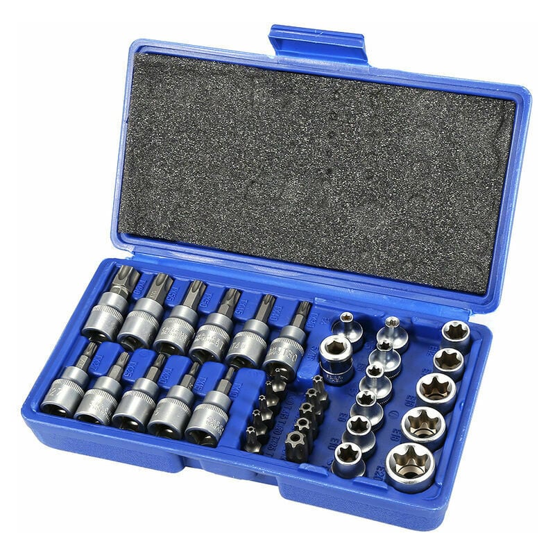 34 Pcs Clés à Douille Torx Clés à Douille Torx