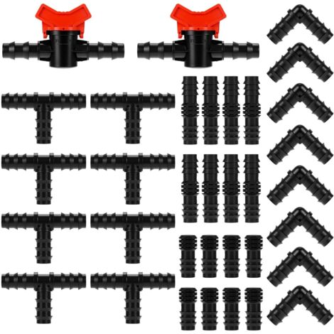 34 pièces kit d'accessoires d'irrigation, connecteurs de tuyaux pour systèmes d'irrigation de jardin, pour tuyaux d'arrosage de 1/2"