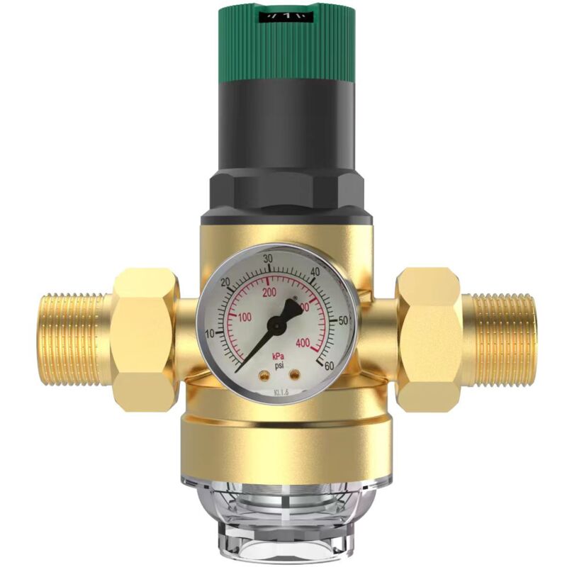 3/4 Pouce Reducteur de Pression Eau, Reducteur de Pression Avec Manometre Pression Eau Et Filtre à Mailles, RéDucteur de Pression D'Eau En pour