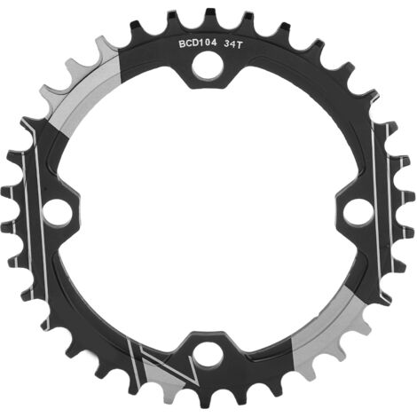34-Zähne-Kettenblatt aus Aluminiumlegierung für Mountainbikes, rostfrei, mit positiven und negativen Zähnen, schwarz