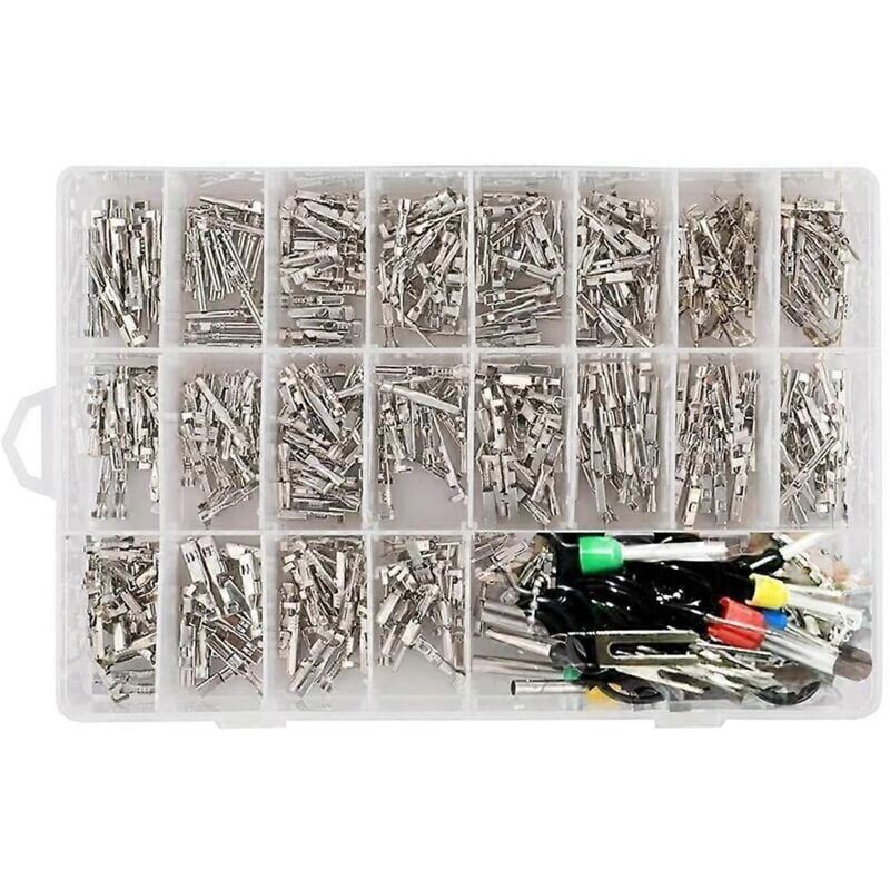 340Pcs 1/1.5/1.8/2.2/2.8/3.5mm Bornes à broches de faisceau de câbles