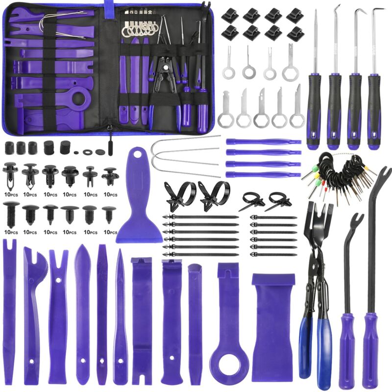 342 Pièces Outils De DéMontage De Garnitures Trousse, Installation Garniture Intérieure Outils avec Rivet Clips Plastique pour Voiture Porte Panneau