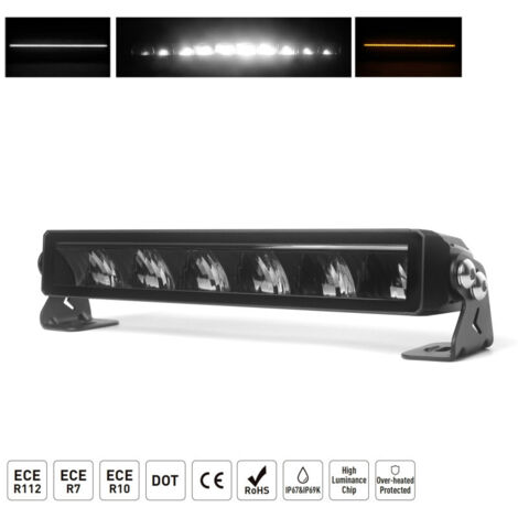 34.5 cm / 14 Инча 12V - 24V Висококачествен Led Bar Лед Бар Диоден Прожектор с бяла и оранжева габаритна светлина DRL мъ