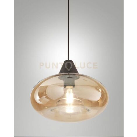 3489-50-125 EDISON VETRO AMBRA COMPLETO DI CAVO X KIT LUCI D.27CM H14CM