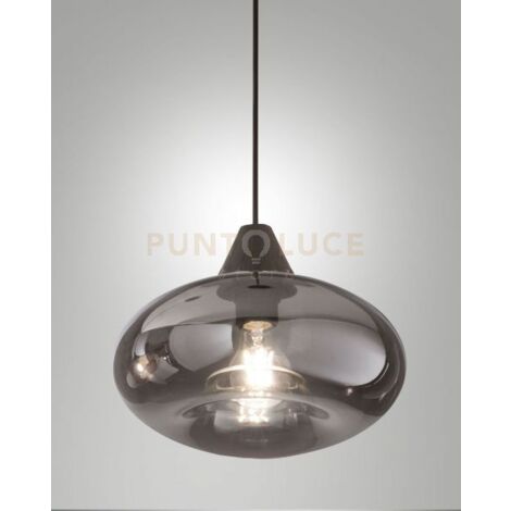 3489-50-126 EDISON VETRO FUME' COMPLETO DI CAVO X KIT LUCI D.27CM H14CM