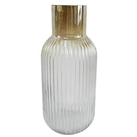 34cm Ridged Ombre Glass Vase