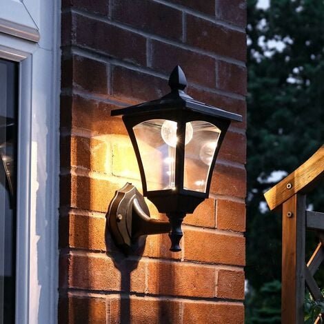 34cm Solar Power Traditional LED Lantern Wall Light  Outdoor Garden Welcome Patio Decoration
