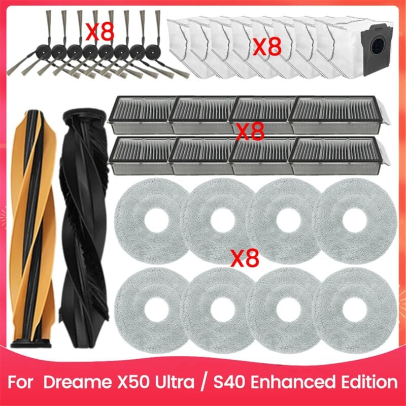 Image of 34PCS Bürstenfilter Staubbeutel Mopptuch für X50 Ultra Staubsauger