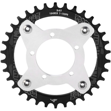 34T 104 BCD Schwarzes Kettenblatt für Bafang BBS01 BBS02 Motor - Mittelmotor-Adapter für E-Bikes
