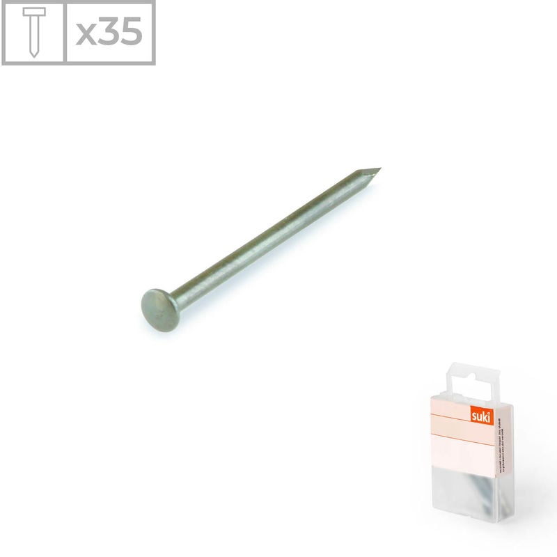 

Pack 35 Clavos con Cabeza Ovalada | Fabricados en Acero Zincado | Medidas: 2 x 50mm