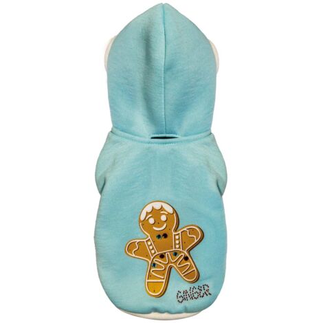 35 cm: Felpa di Natale con cappuccio con stampa modello Xmas Ginger per cani