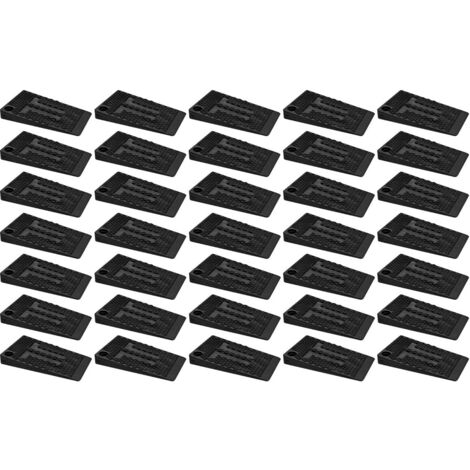 35 Cuñas niveladoras para muebles - Cuñas de plástico - Para nivelar y estabilizar muebles, mesas, sillas y armarios - Plástico - Flexible - Negro - 30 x 50 x 5 mm