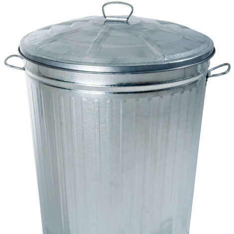 35 Liter verzinkter Mülleimer, Höhe 37 cm