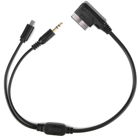 3,5-mm-Audio-/Ladekabel für Mercedes-Benz S/CLS/SL mit AMI MMI-Schnittstelle (12 cm, Schwarz)