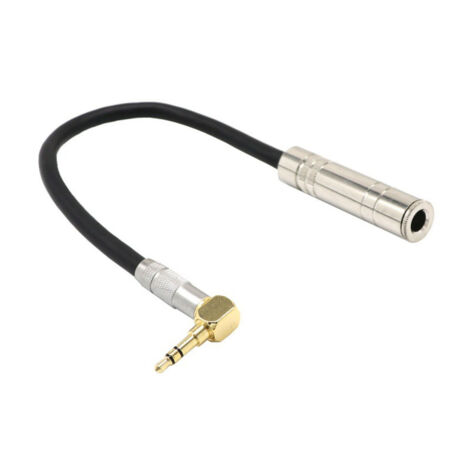 3,5 mm auf 6,35 mm Audiokabel, 3,5 mm Stecker, rechtwinklig auf 6,35 mm Buchse, Stereo-Audio-Adapter, Stecker 1/8 Zoll Stecker auf 1/4 Zoll Buchse, 30 cm