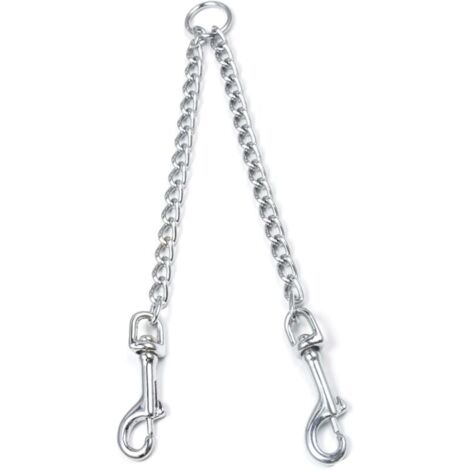 3,5 mm Doppel-Hundeleine aus Edelstahl – 60 cm Doppelkette