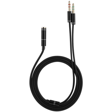 3,5-mm-Klinkenbuchse auf 2-Klinkenstecker-Audio-Splitterkabel für Kopfhörer und Mikrofon