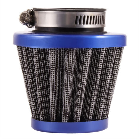 35-mm-Luftfilter in blauem Metallic-Metallic, kompatibel mit Motorrad-Luftfiltern mit 35 mm Durchmesser, Hochleistungs-Zubehör für modifizierte Luftansaugung.