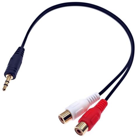 3.5 mm vers 2 RCA audio câble. adaptateur pour casque audio phono RCA femelle vers jack stéréo mâle 3.5 mm