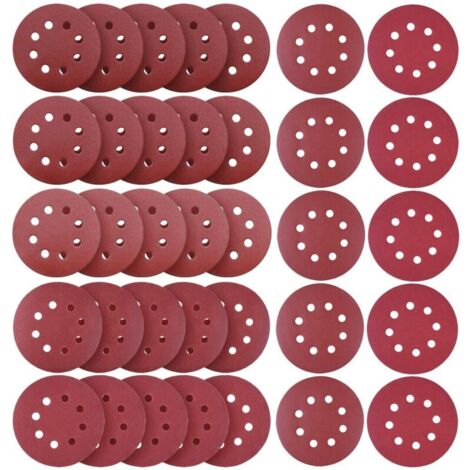 35 Pièces 125mm Disques de Ponçage Papier Abrasifs 320/400/800/1000/1200/1500/2000 Grain pour Poncer/Polir/Dérouiller pour Ponceuse Excentrique de 8 Trous