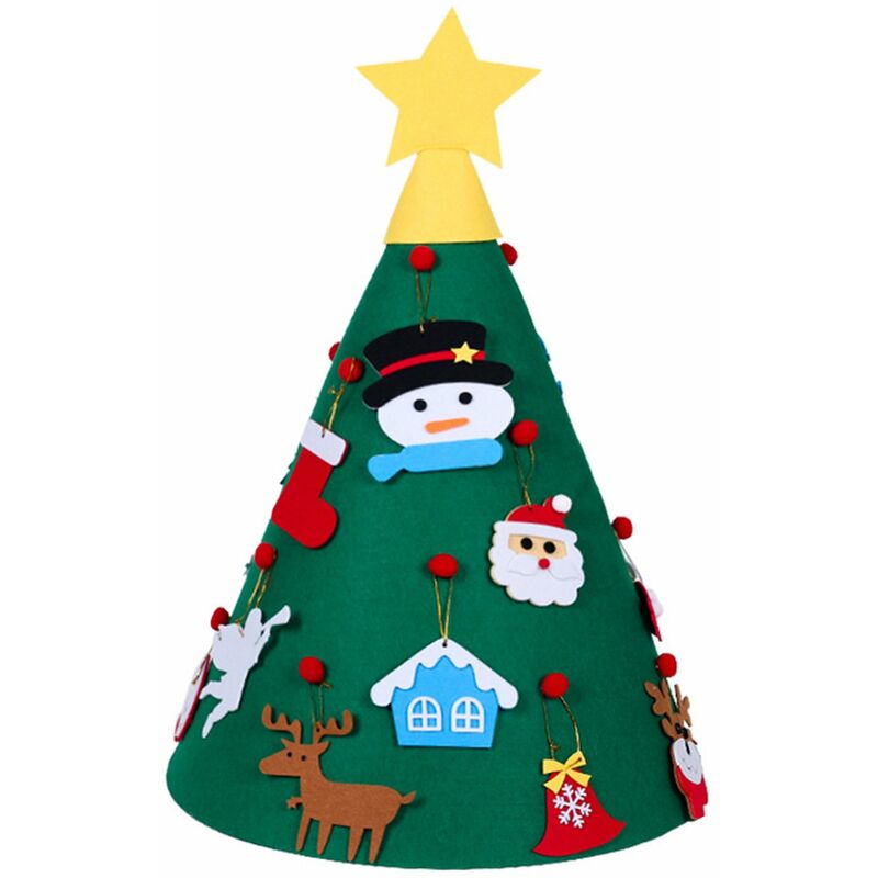 

35 pulgadas DIY Fieltro Adornos para arboles de Navidad Decoracion navidena desmontable para el hogar Fiesta de la pared Regalo para ninos Festivales