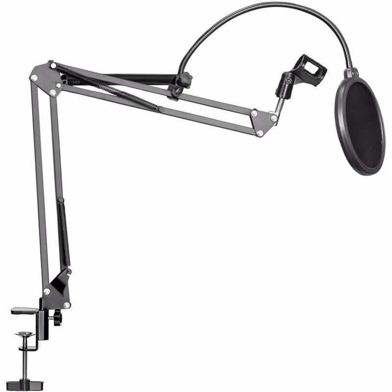 Tlily - 35 Suspension de microphone Support de bras Support de pince et sur table pince Pop Filtre anti-vent masque bouclier pince Trousse