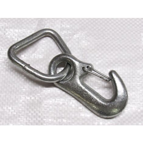 3.5 Ton Zinc Plated Winch Eye Hook With Dee Ring - 3500KG Snap