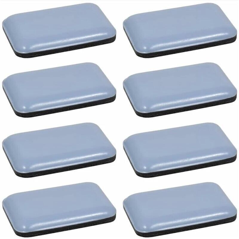 35 x 25 mm, 8x Rectangular Self-Adhesive Teflon Glider Pads for Floor Protection, Parquet, Chair Legs, and Furniture