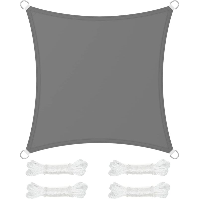Songmics - Voile d'Ombrage 3 x 3 m, Hydrofuge Colonne d'Eau de 665 mm, Polyester Anti-déchirure, Protection uv 93%, Terrasse, Jardin, Balcon, Carré,